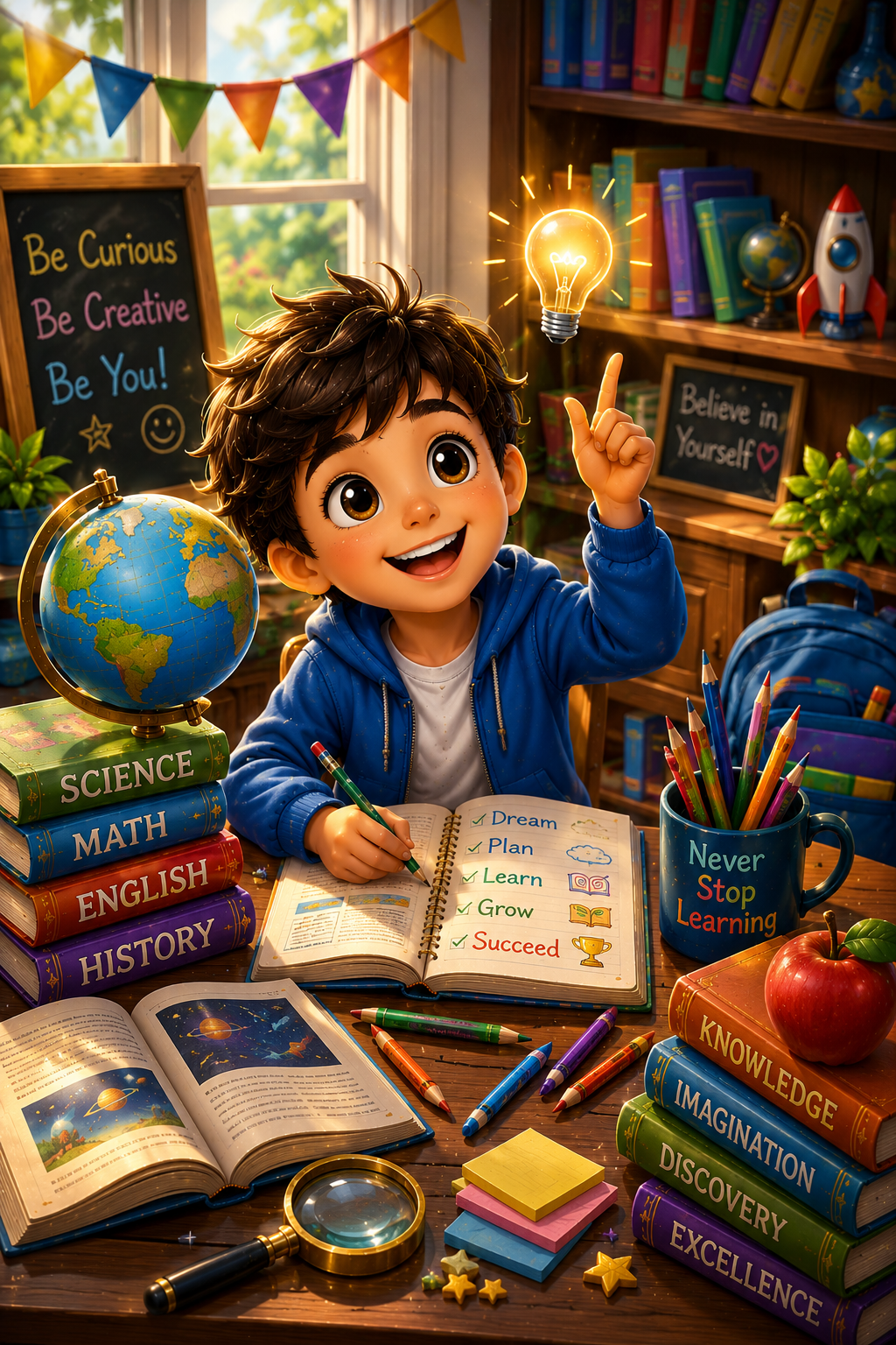Educational Adventure Colouring Page Preview