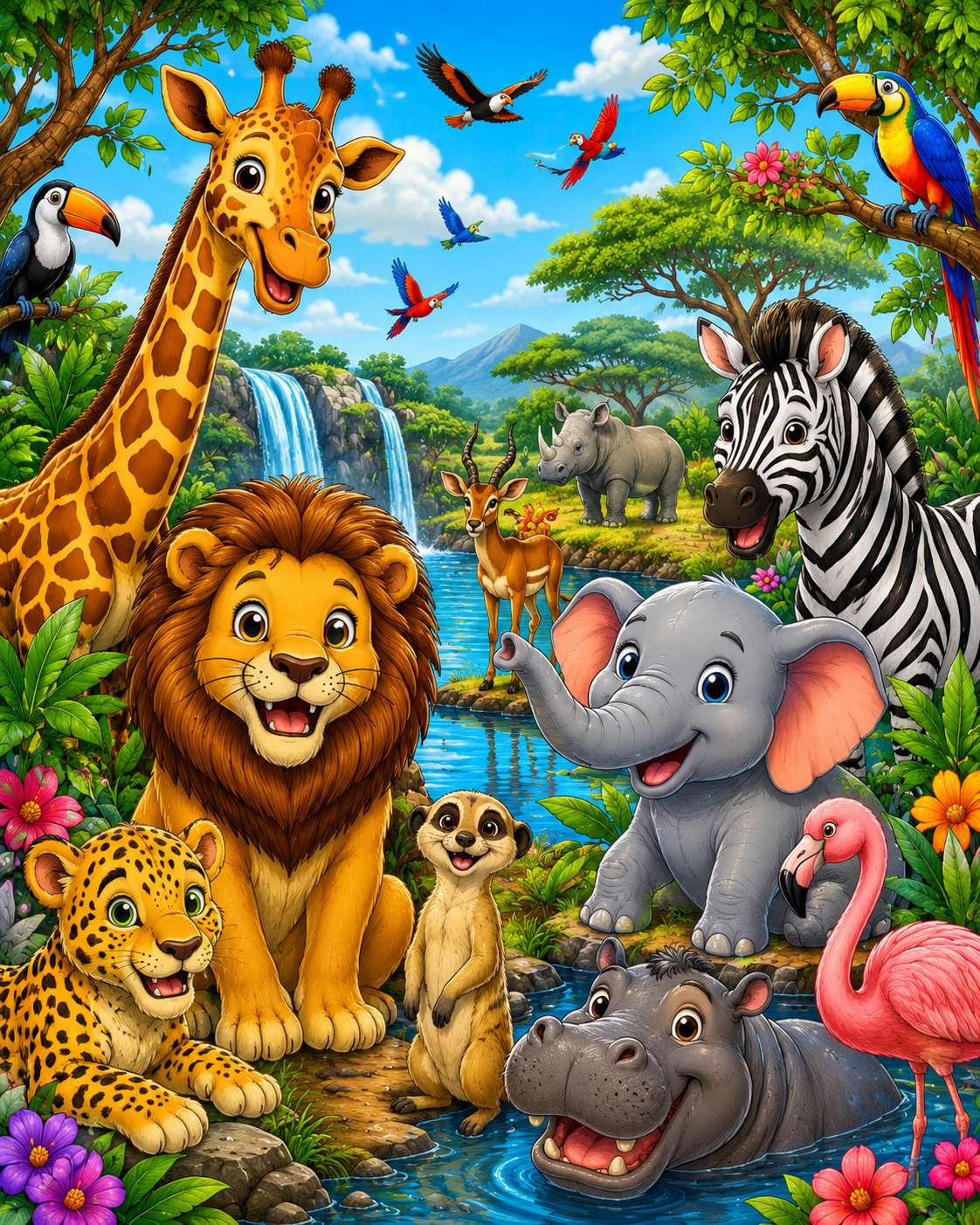 Wildlife Colouring Page Preview