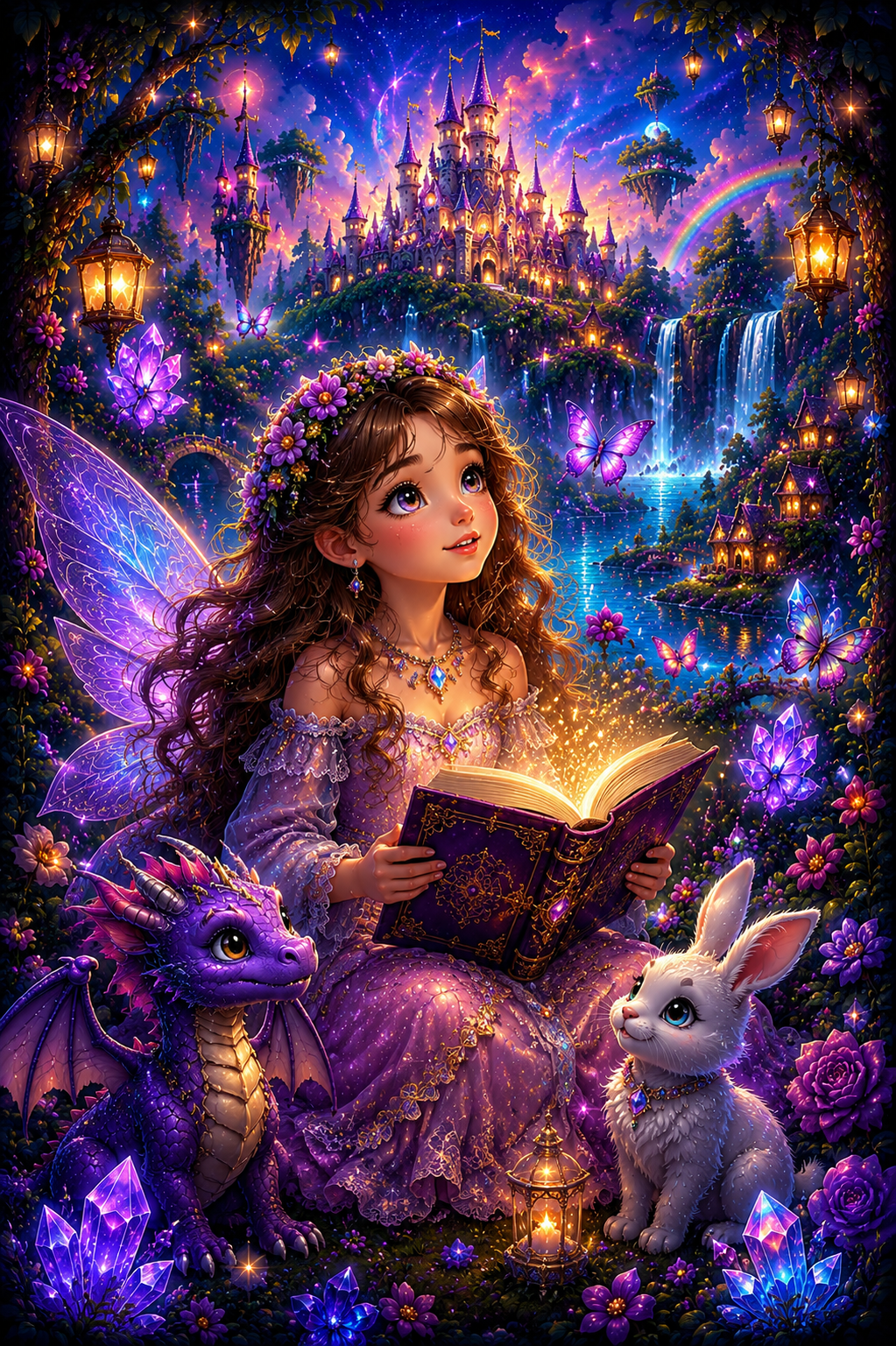 Fairy Princess Storybook Colouring Page Preview